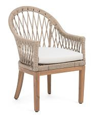 23x36 Outdoor Teak And Rope Dining Chair | TJ Maxx