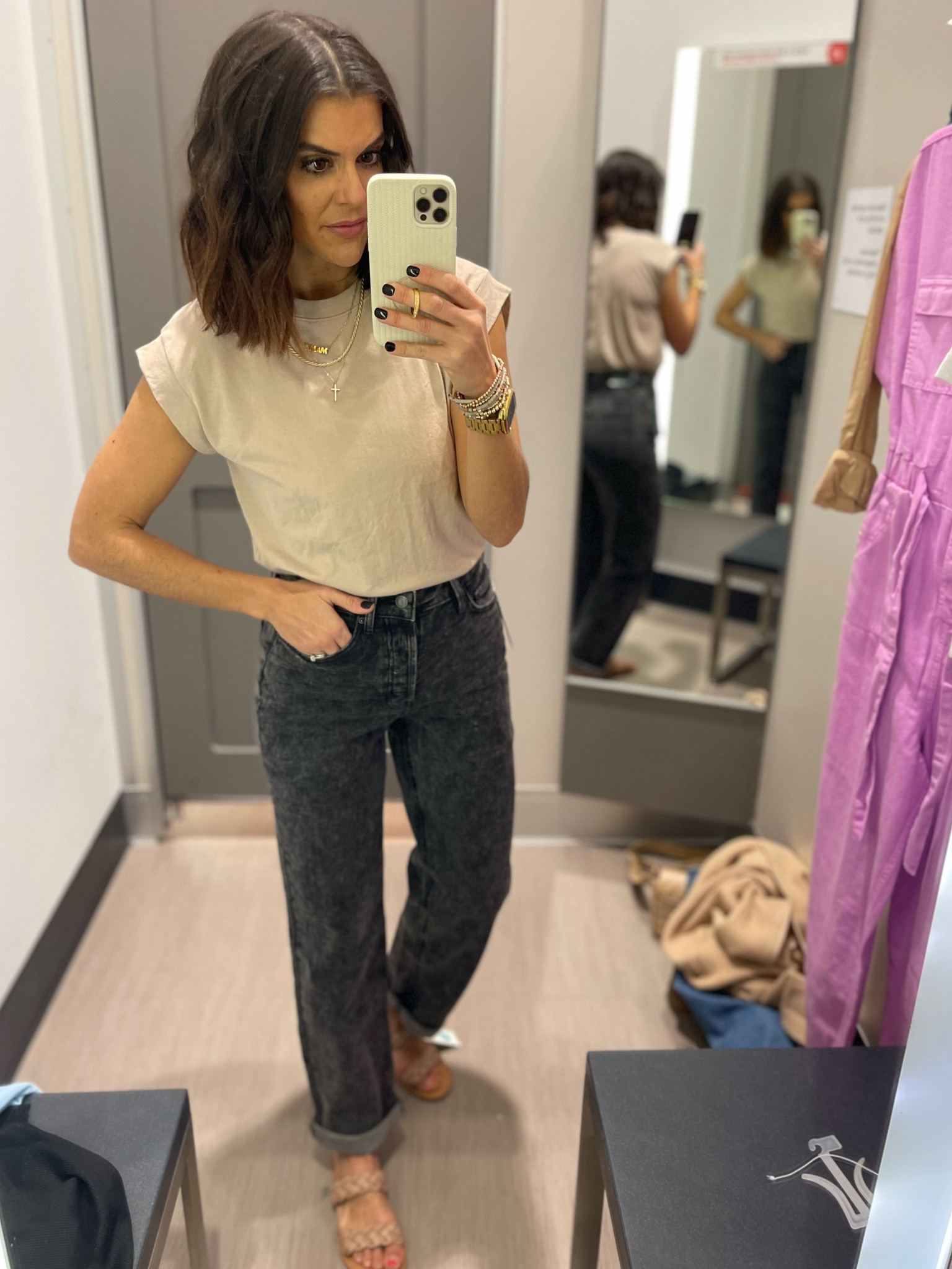 New Target jeans! Wearing my true size 2 
Size xs in tank
Sandals Tts 

#LTKunder100 #LTKstyletip #LTKunder50