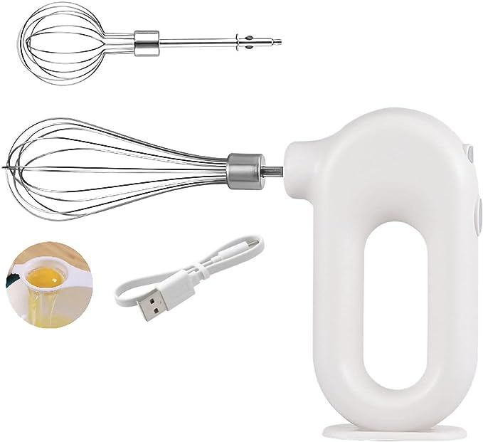 Cordless Hand Mixer Electric Handheld Mini Egg Beater 4 Speed Adjustable Mini Hand Mixer Electric... | Amazon (US)