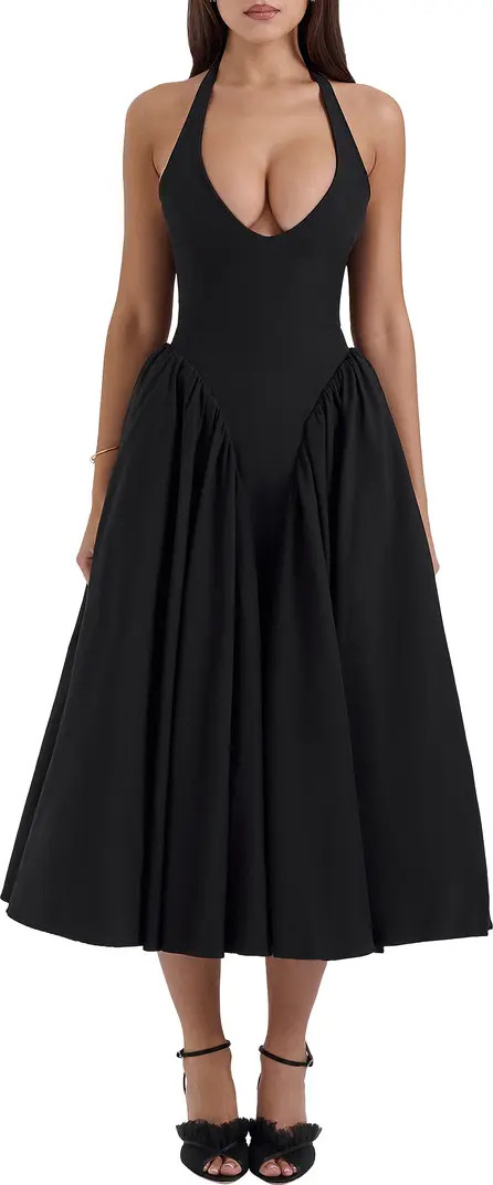 Marilyn Gingham Halter Midi Sundress | Nordstrom