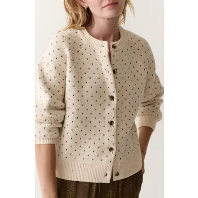 Marine Layer Iris Cotton Blend Cardigan in Oatmeal And Olive at Nordstrom, Size X-Small | Nordstrom