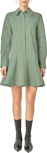 Stripe Ruffle Hem Long Sleeve Shirtdress | Nordstrom