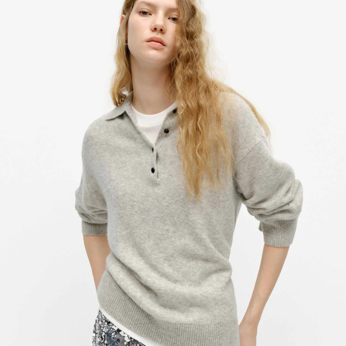 MO&Co. Women's Polo Collar Loose Sweater | MO&Co.
