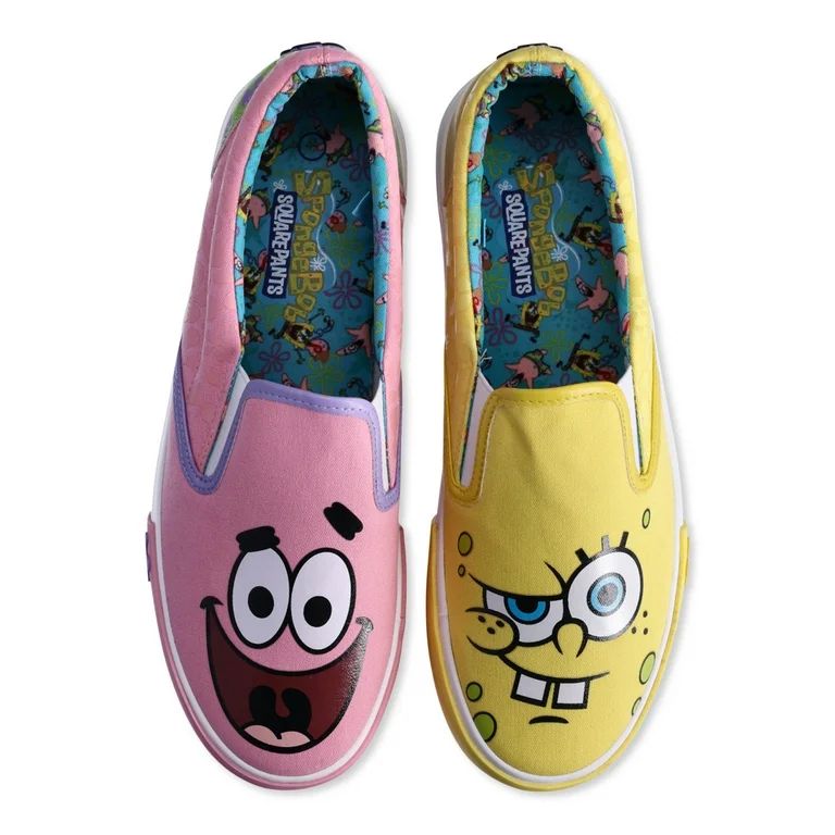 Women’s Nickelodeon SpongeBob Low Top Slip-on Sneakers, Sizes 6-11 | Walmart (US)