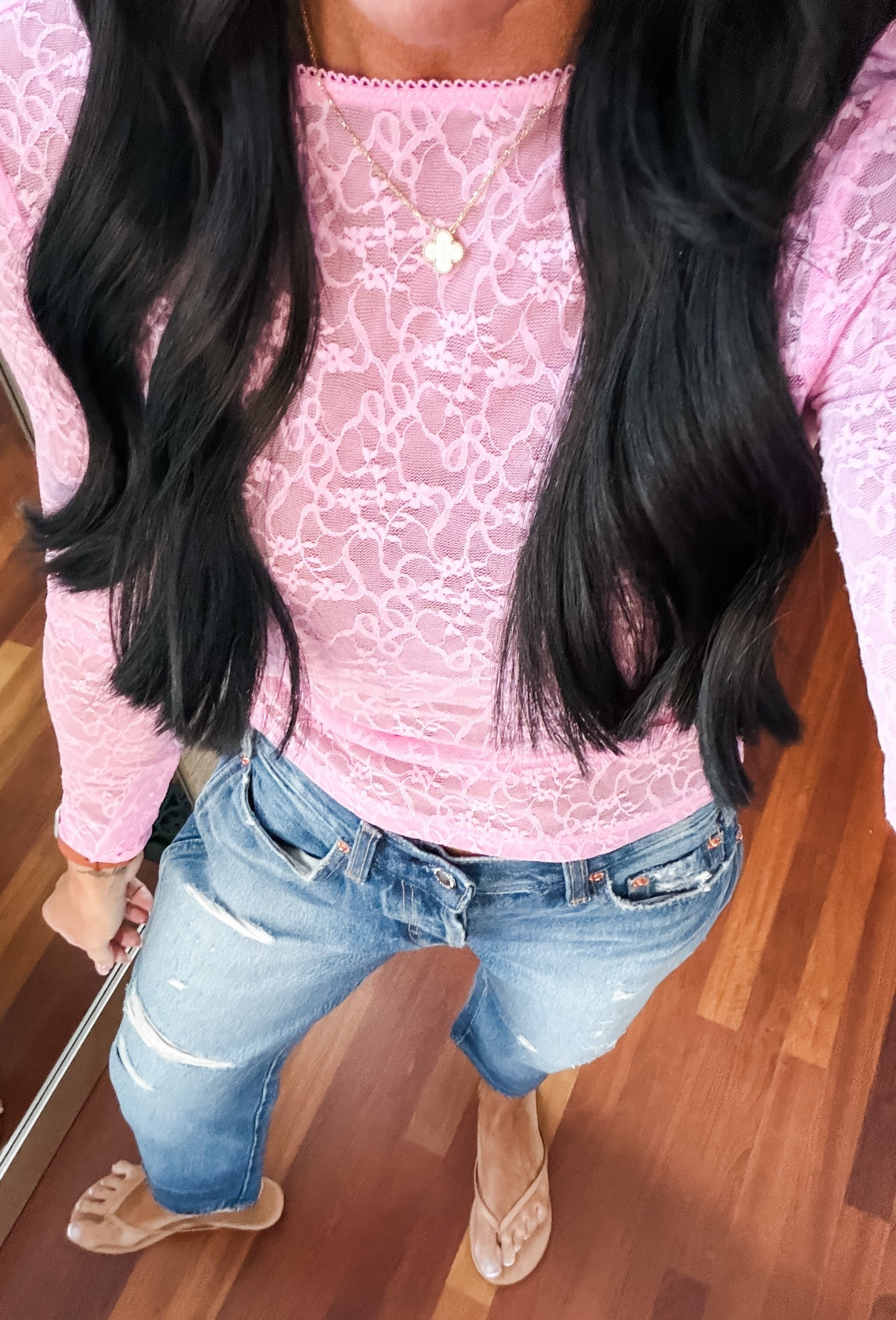 Love this ice layering top for a date night outfit
Wearing a small and 0 denim 

#LTKSaleAlert #LTKootd #LTKValentine