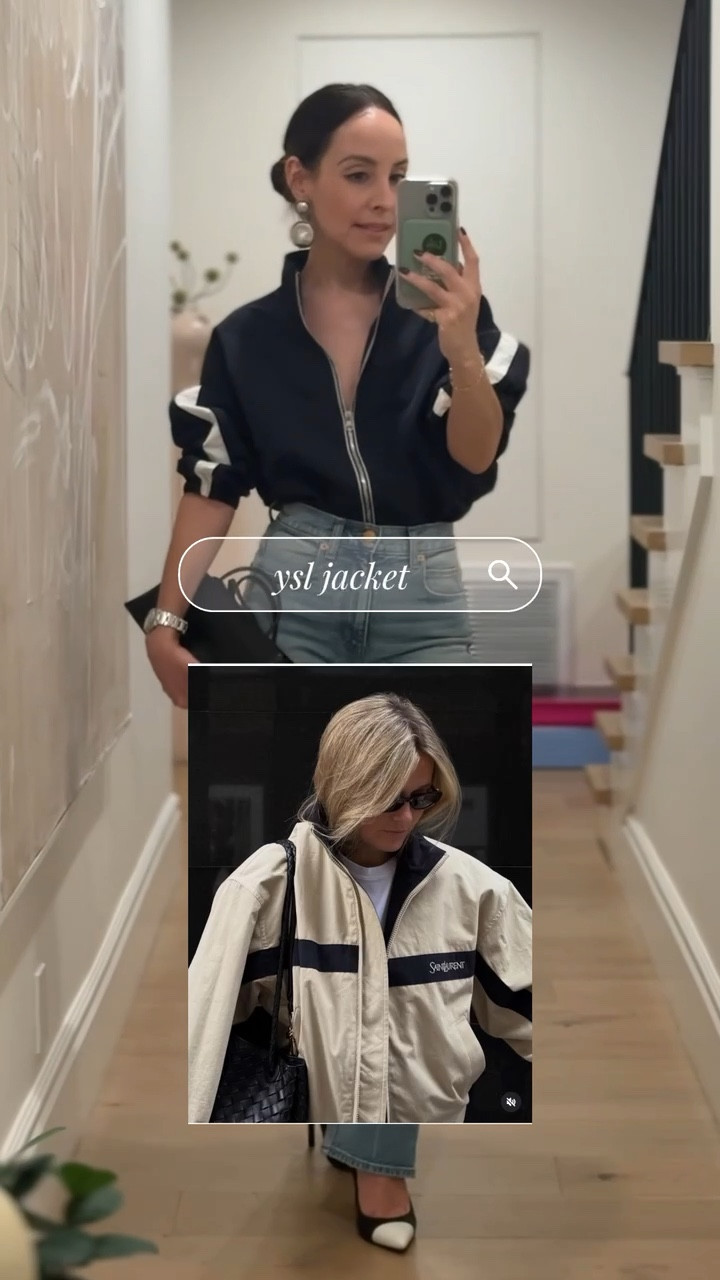 Same vibe as the viral Saint Laurent bomber jacket energy for a fraction of the price! Such a good find & endless ways to style. Wearing a small  in the jacket and 24 in the jeans  🤍🤍

#LTKdayinmylife #LTKgrwm #LTKootd