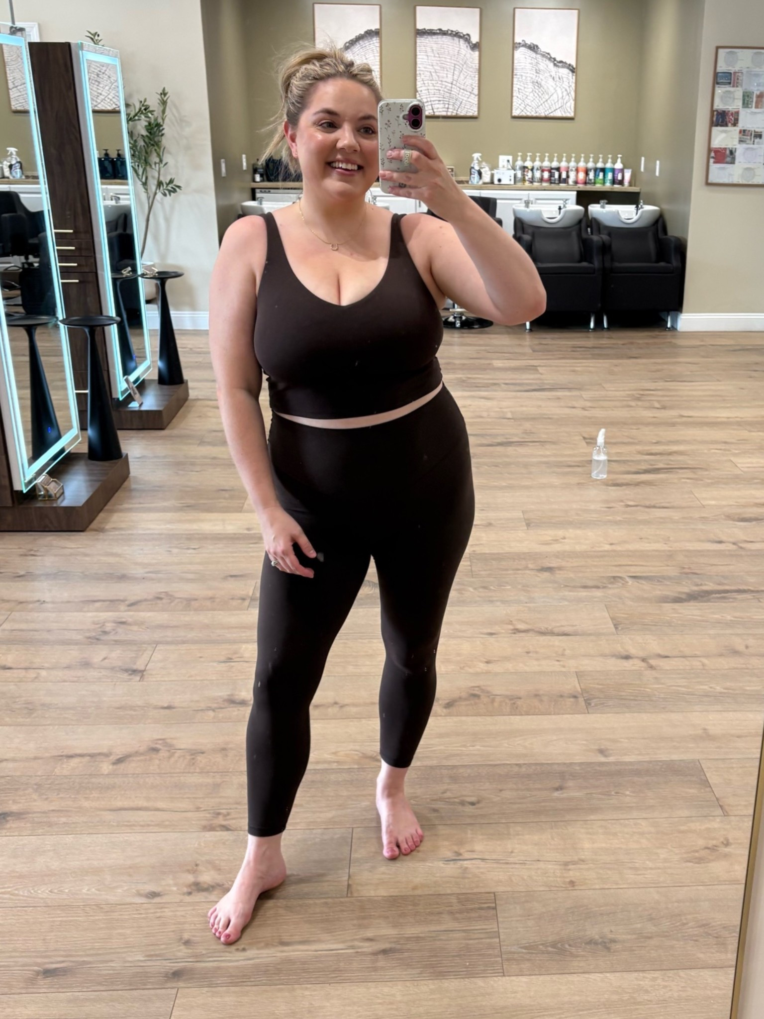 Wore my cutie @Aerie   real me set to my first ever Pilates class! 

Top- XL 
Pants-L

#LTKfitnessgoals #LTKActive #LTKMidsize