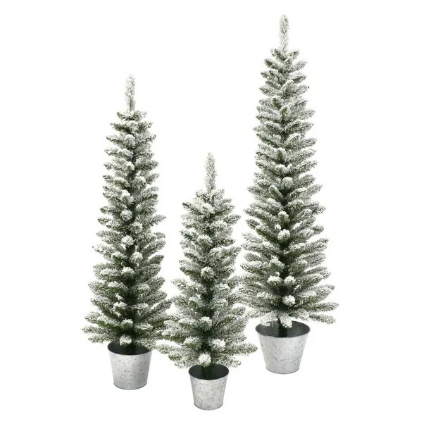 Holiday Time Set of 3 Flocked Alberta Fir Porch Trees, Green | Walmart (CA)