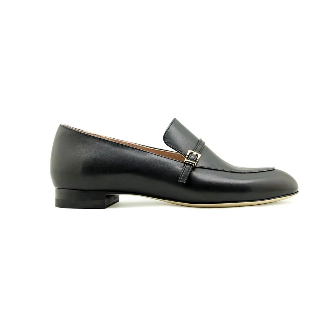 Black Calf Leather Loafer | ALLY Shoes