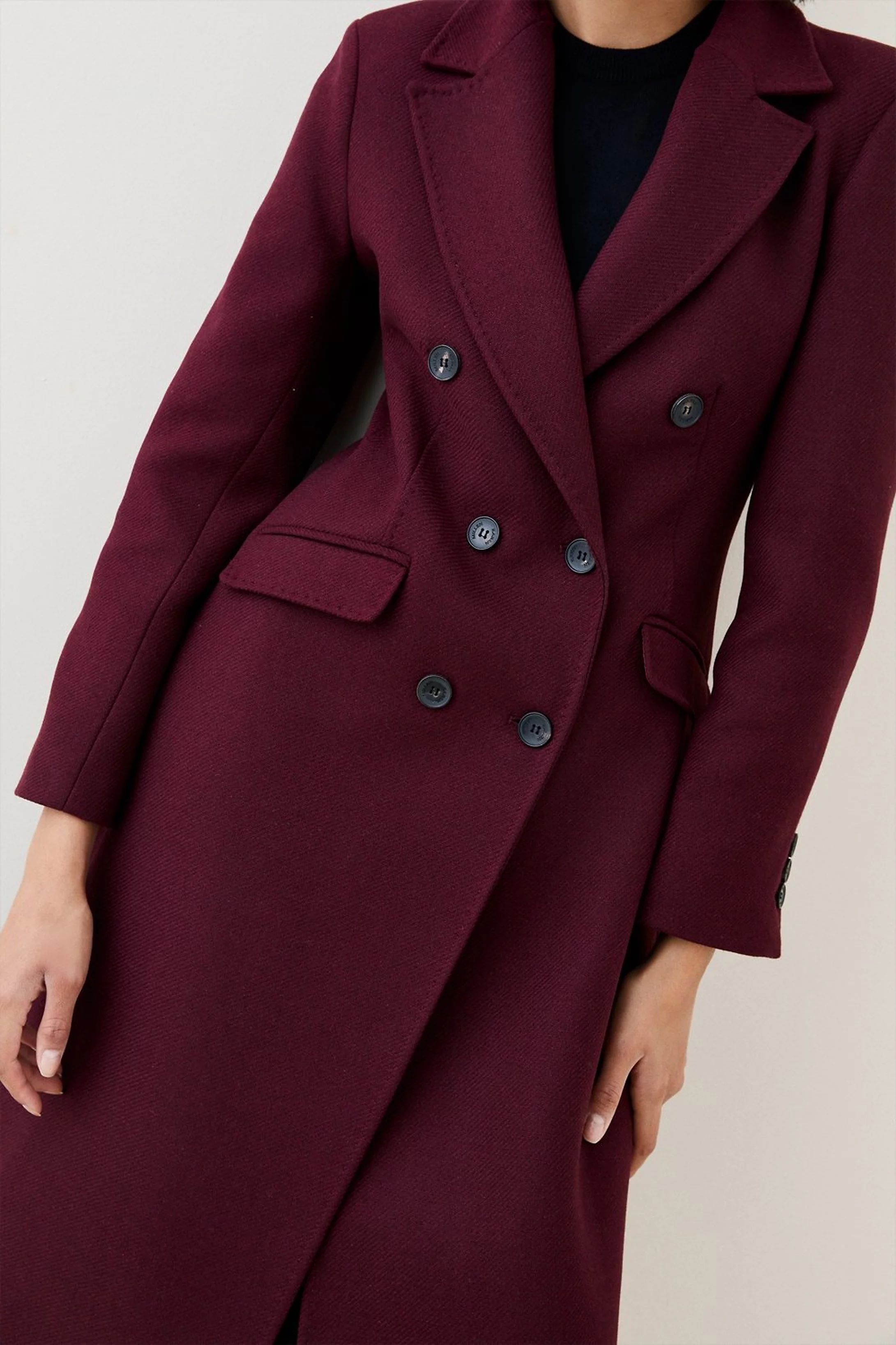 Italian Wool Fitted Coat | Karen Millen UK + IE + DE + NL