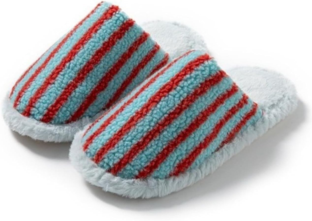 Stripe Slippers-Fluffy Fur Chic Fashion Casual Clean Y2k Cute Indoor Outdoor Vacation Bathroom Co... | Amazon (US)