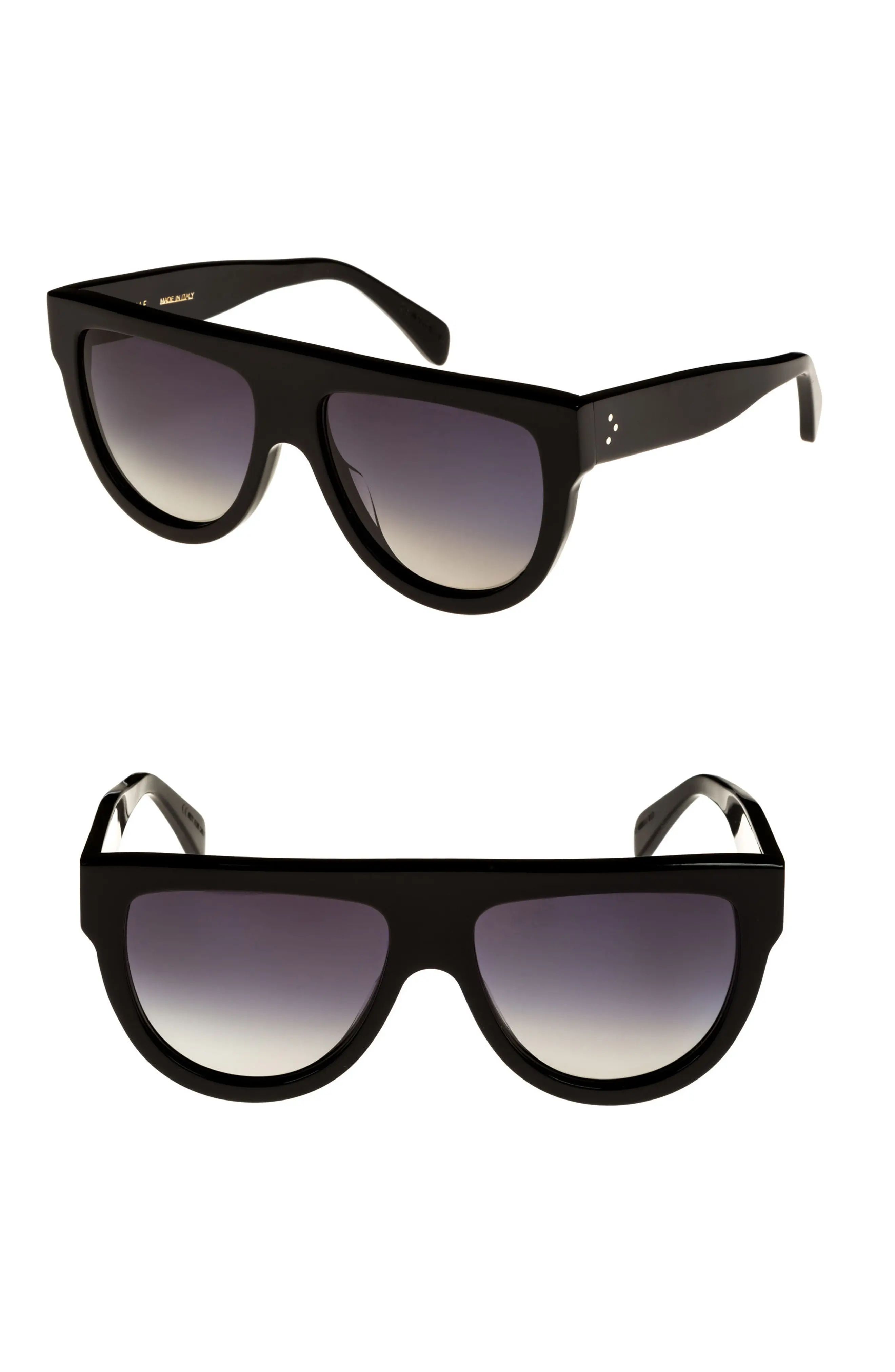 Céline Special Fit 60mm Polarized Gradient Flat Top Sunglasses | Nordstrom