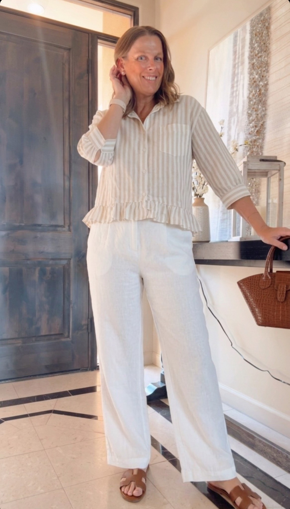 Cute and casual in neutrals

neutral outfit idea, linen pants outfit, casual chic outfit, elevated everyday outfit, effortless summer style, beige striped blouse outfit, minimalist outfit style, capsule wardrobe outfit, simple chic outfit, polished casual outfit,

#LTKSaleAlert #LTKSeasonal #LTKTravel