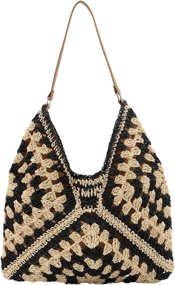 Straw Hobo Bags for Women Everything Tote Bag Woven Shoulder Bag Designer Beach Bag Summer Handba... | Amazon (US)