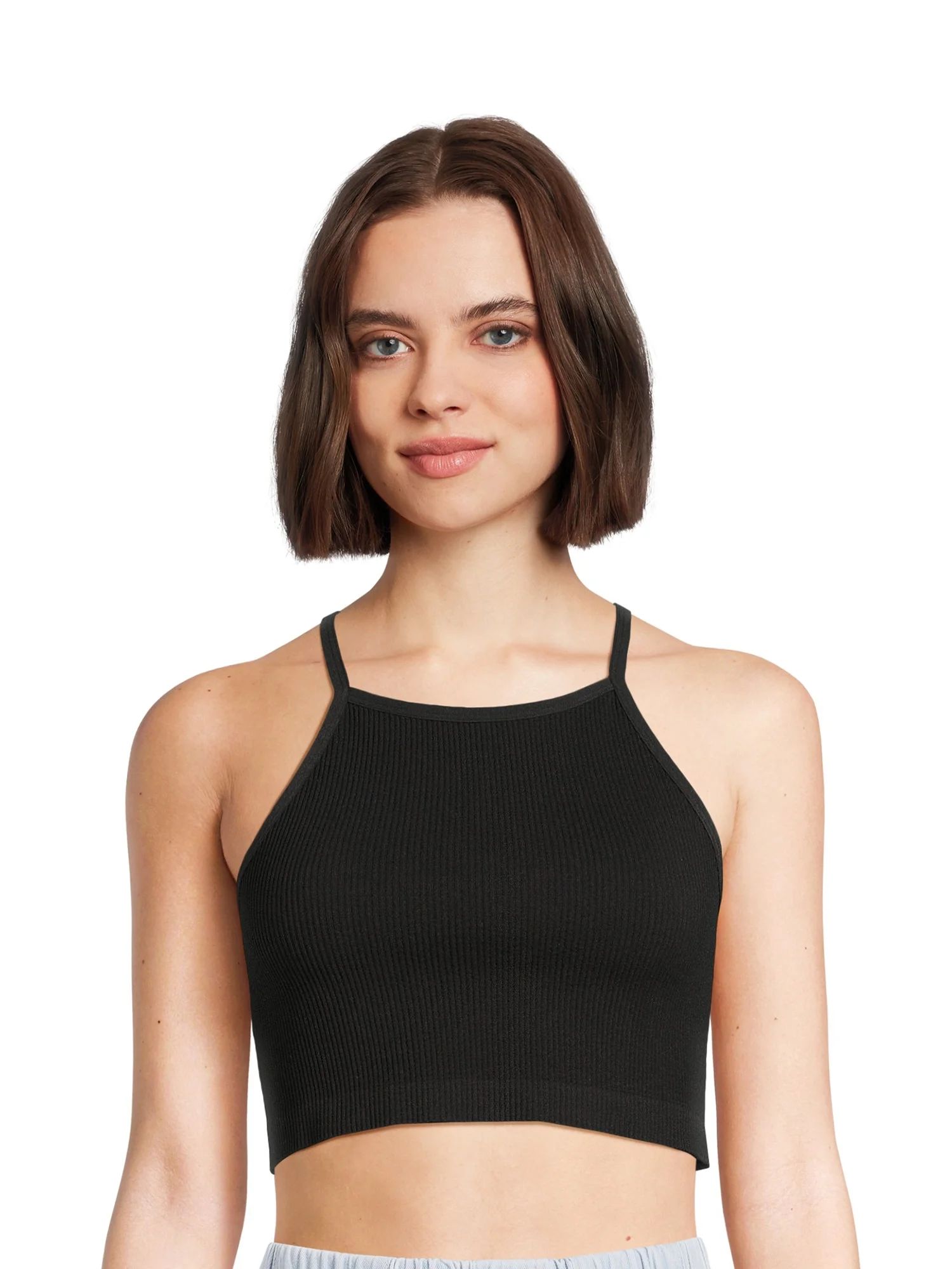 No Boundaries Seamless Racerback Tank Top, Women’s and Women’s Plus | Walmart (US)