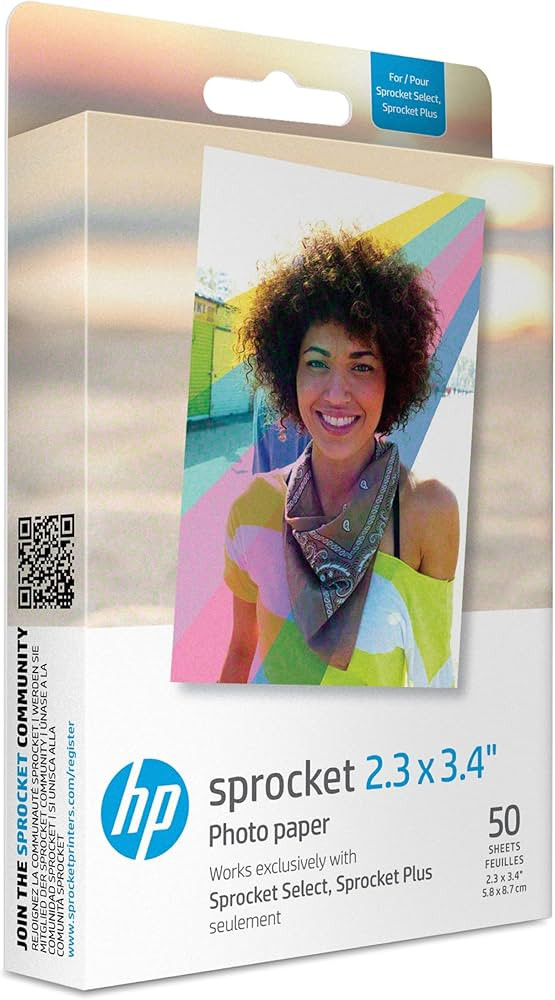 HP Sprocket 2.3 x 3.4" Premium Zink Sticky Back Photo Paper (50 Sheets) Compatible with HP Sprock... | Amazon (US)