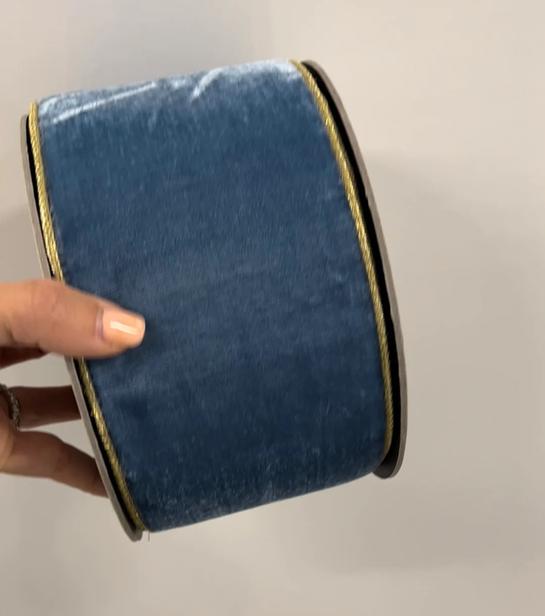 Dusty Blue + Gold Edge Velvet Ribbon, 10 yards, Craft Supply, DIY, Wreath Supply, Craft Ribbon, F... | Etsy (US)