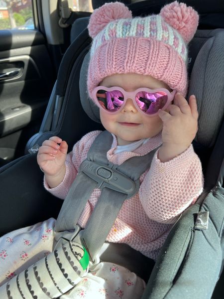 Babiators 💕 baby sunglasses. Baby olive.  Baby sweater and knit hat with Pom Poms 

#LTKbaby