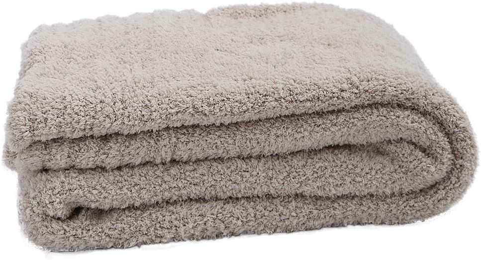 Extremely Soft Cozy Throw Blankets Solid Color Rib Trim Warm Microfiber Fluffy Lightweight Blanke... | Amazon (US)