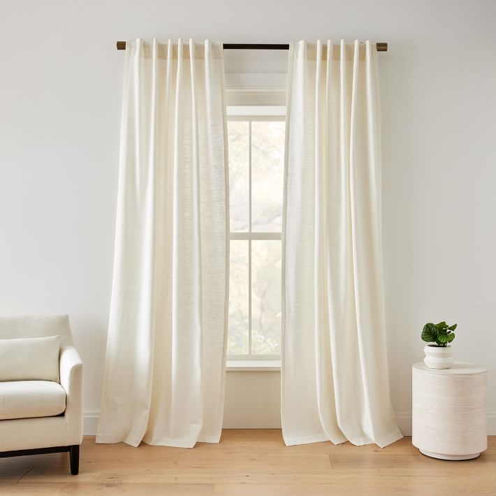 Textured Luxe Linen Curtain | West Elm (US)