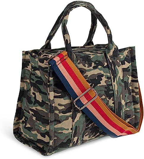 Meejune Women Canvas Tote Handbags Casual Shoulder Work Bag Crossbody | Amazon (US)