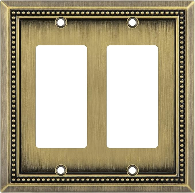 Henne Bery Sunken Pearls Heavy Duty Decorative Wall Plate Switch Plate Outlet Cover (Double Decor... | Amazon (US)