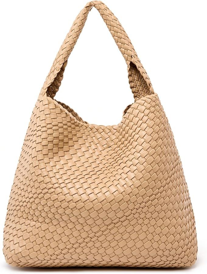 MELOLILA Large Woven Bag Tote Bags for Women Vegan Leather Tote Bag Woven Purse Woven Handbag | Amazon (US)