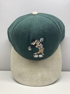 Vintage Golf Hat 90s Mickey Mouse Golf Cap Adjustable Hunter Green w/Suede bill | eBay US