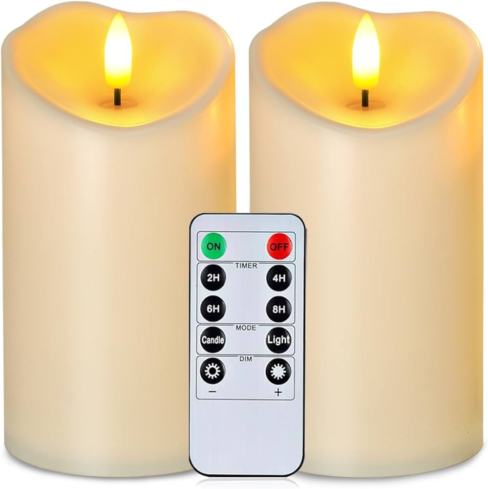 Homemory 6”x3” Outdoor Waterproof Flameless Candles, LED Candles, Battery Operated Candles wi... | Amazon (US)