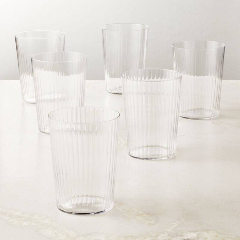Marta Optic Fluted Modern Drinking Glasses Set of 6 + Reviews | CB2 | CB2