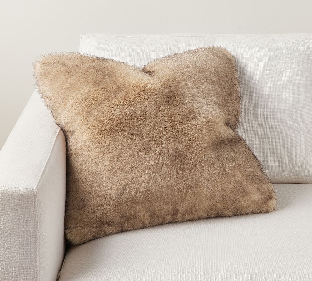 Faux Fur Mink Pillow | Pottery Barn (US)
