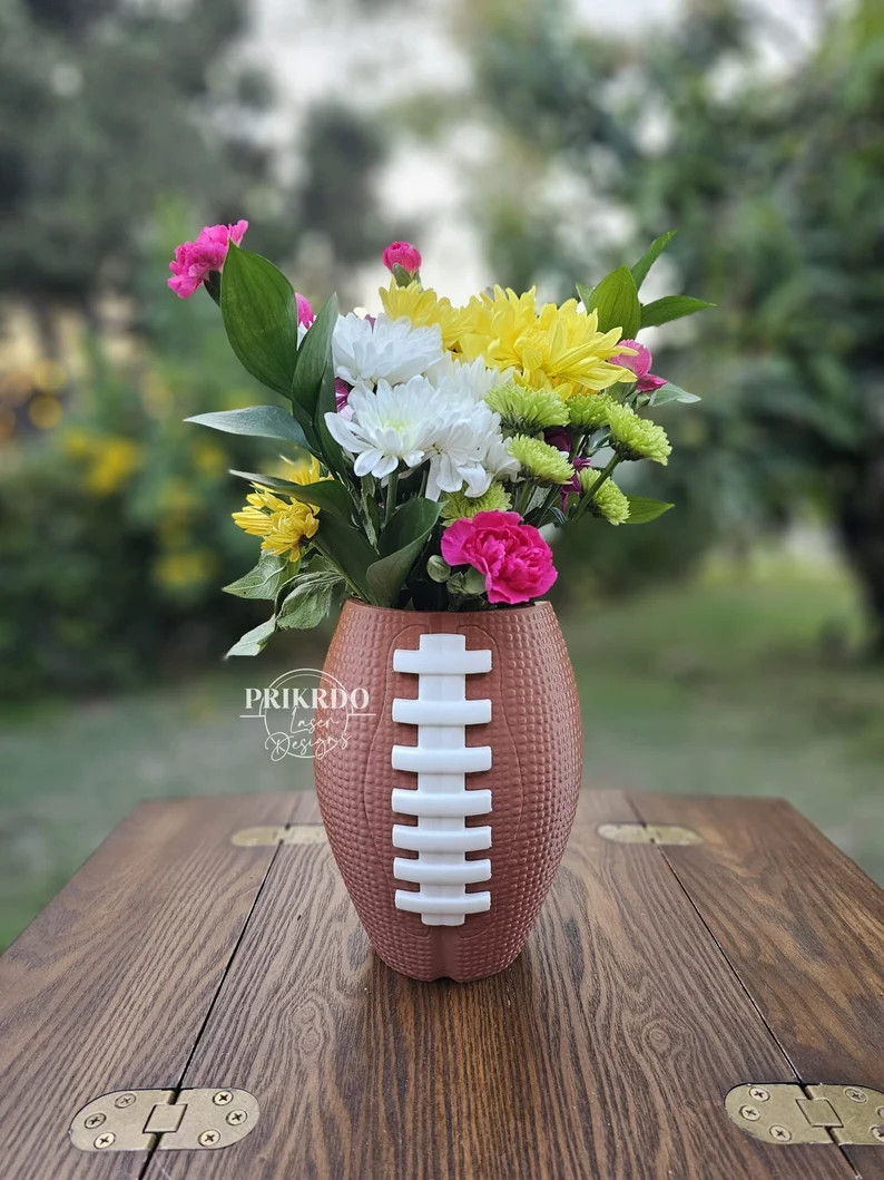 3D Print football / Football vase // Flower Vase / Vase ONLY // WATERPROOF TESTED | Etsy (US)
