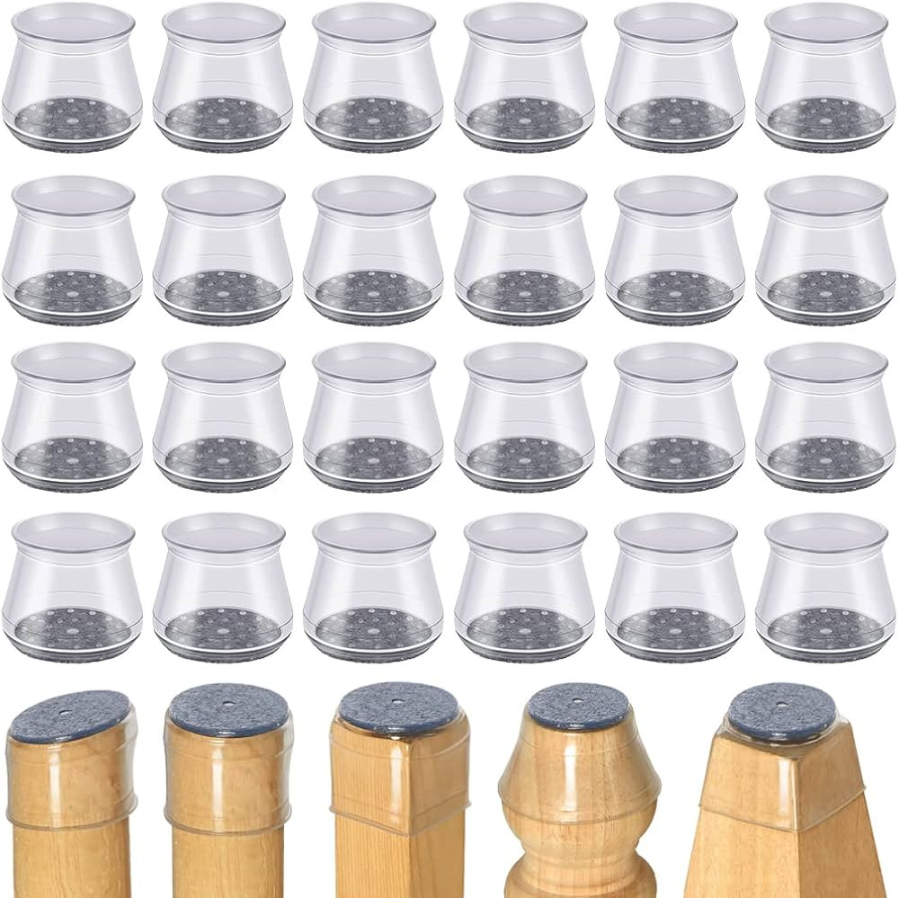 Ansible Chair Leg Floor Protectors,Cylindrical, 24 Pcs Silicone Felt Furniture Leg Pads Caps Cove... | Amazon (US)