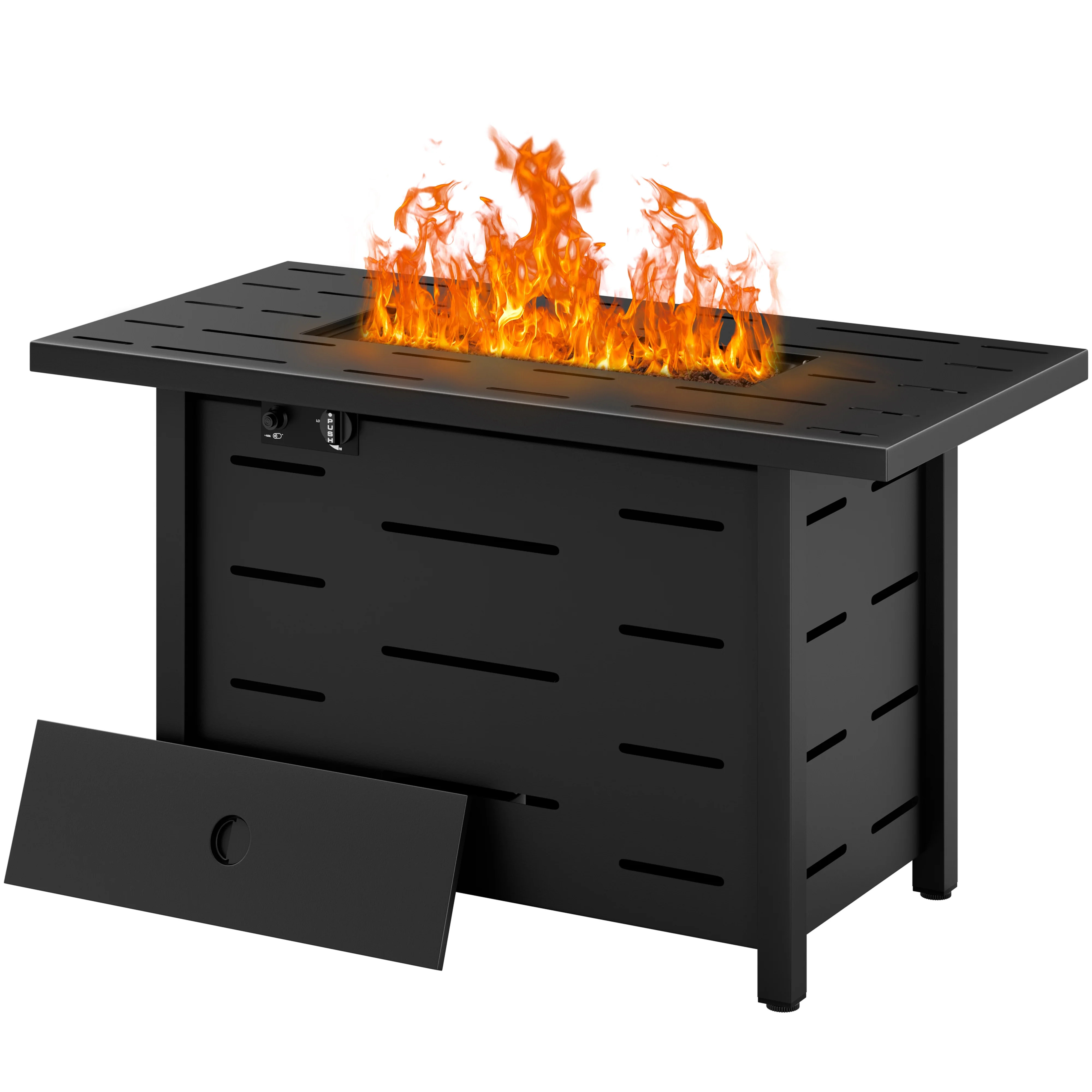 Walsunny 43 inch Gas Fire Pit Table 50,000 BTU Outdoor Rectangular Propane Firepit Table with Wat... | Walmart (US)