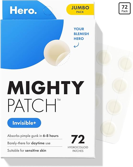 Mighty Patch™ Invisible+ Patch – The Barely-There Daytime Hydrocolloid Acne Pimple Patch for ... | Amazon (US)