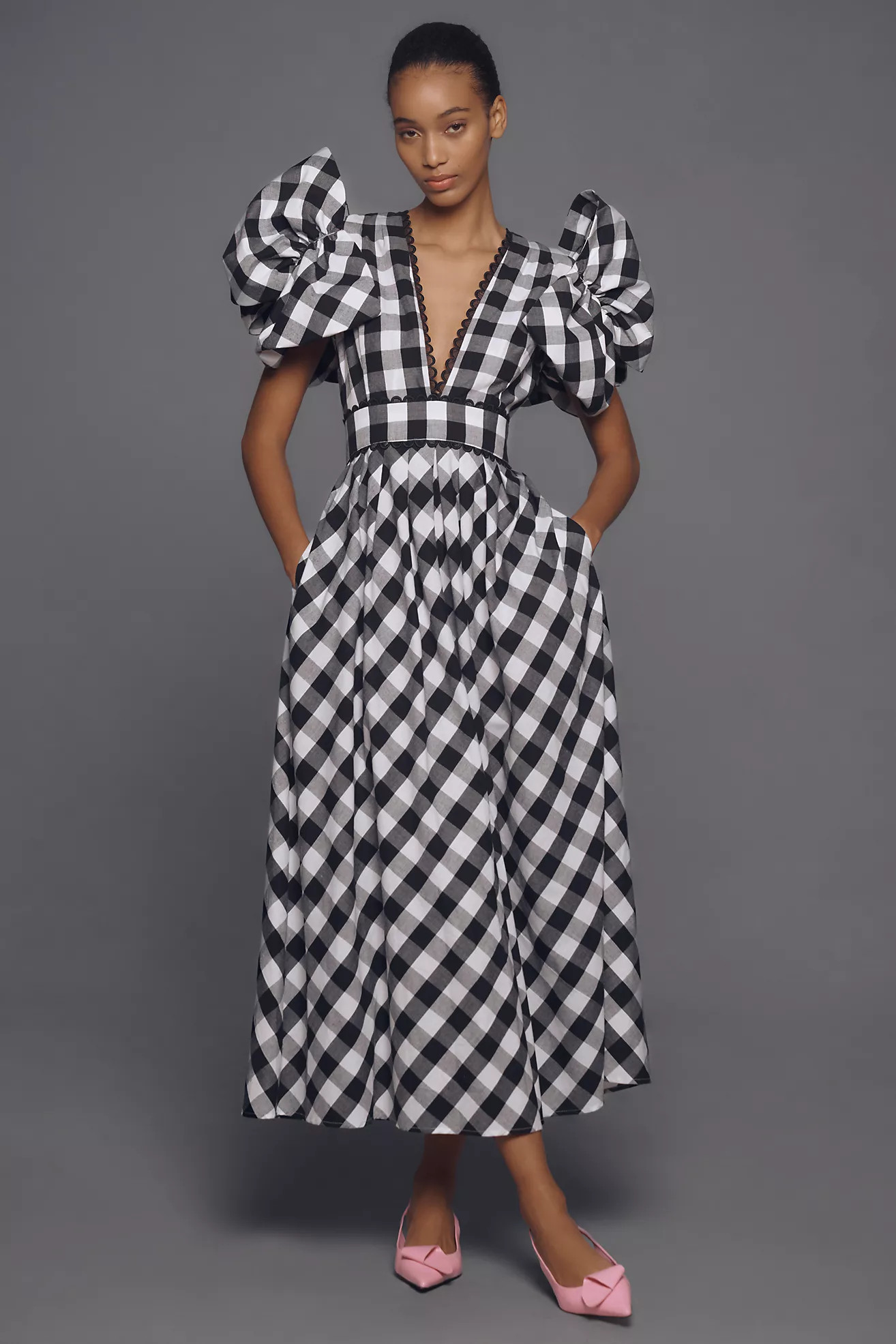 CeliaB Curazao Short-Sleeve V-Neck Midi Dress | Anthropologie (US)