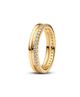 Double Band 14K Gold-Plated Ring | Macy's