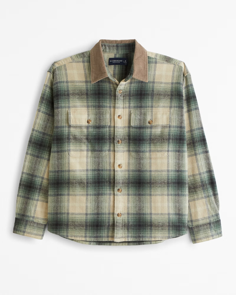 Men's 90s Oversized Flannel | Men's Tops | Abercrombie.com | Abercrombie & Fitch (US)