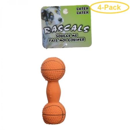 Rascals Latex Basketball Dumbbell Dog Toy 4 Long - Pack of 4 | Walmart (US)