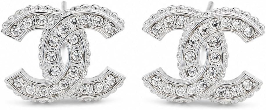 Silver Tone Crystal Stud Earrings for Women, Small Fashion Earrings, Minimal Elegant Daily Jewelr... | Amazon (US)