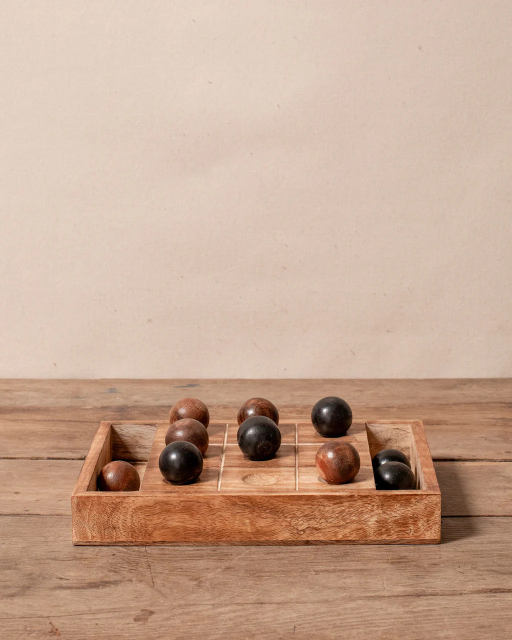 Carved Wood Tic-Tac-Toe | The Vintage Rug Shop