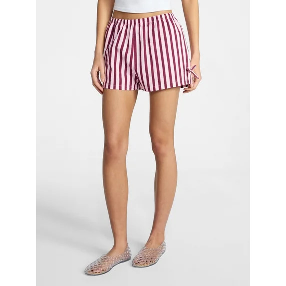 No Boundaries Cotton Pull-On Shorts with Side Bows, Women's XXS-XXL | Walmart (US)