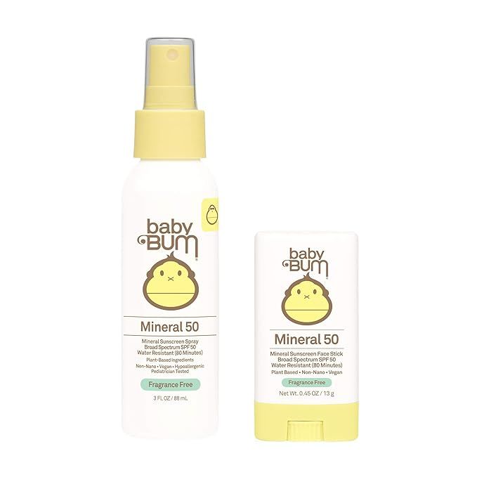 Sun Bum Baby Bum SPF 50 Sunscreen Spray & Face Stick | Mineral Uva/Uvb Face & Body Protection for... | Amazon (US)