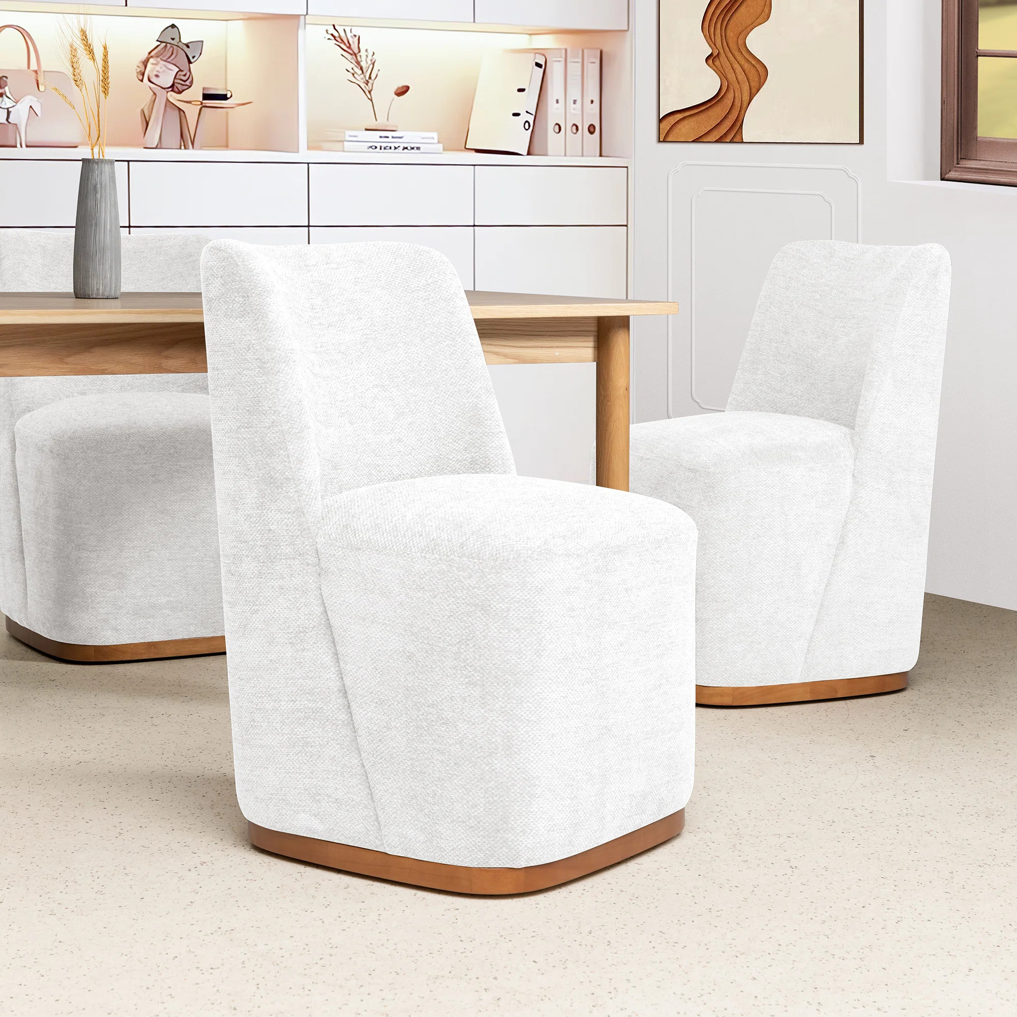 33.5" Dining Chair With Wheels(Set of 2) | Wayfair North America