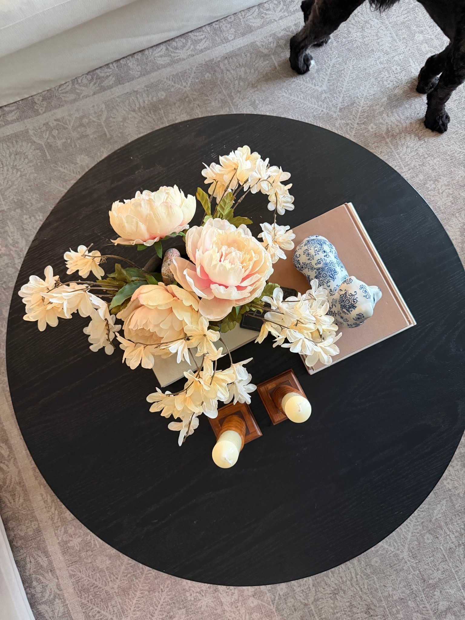 Coffee table time. 
#roundcoffeetable #coffeetable #wayfairfind

#LTKHome #LTKOver40