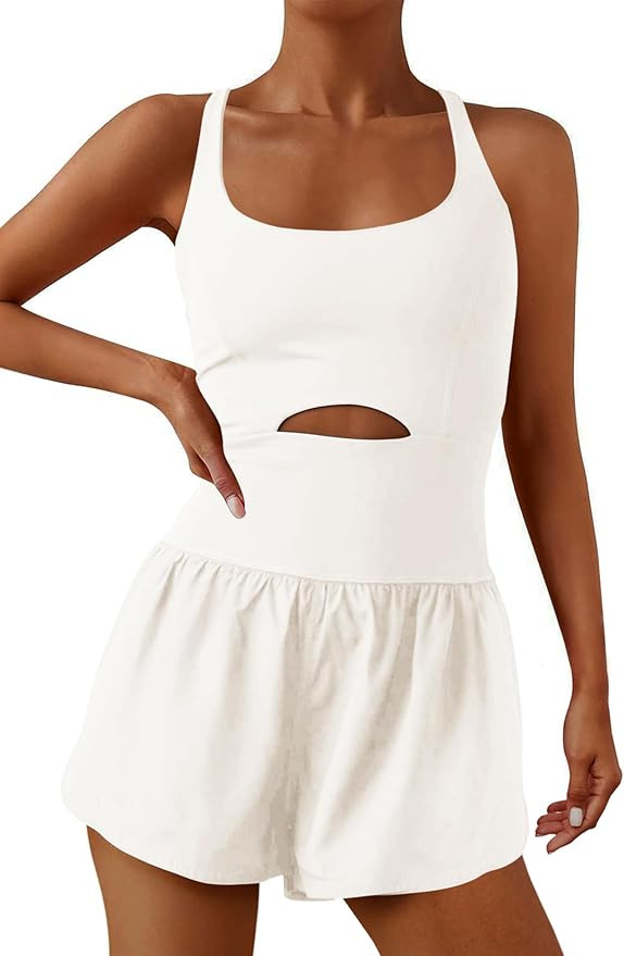 ReachMe Womens Running Onesie Workout Rompers Athletic Romper One Piece Outfits Exercise Jumpsuit... | Amazon (US)