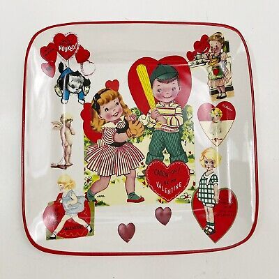 Vintage Rosanna Studio Valentine's Day Red White Ceramic Square Serving Plate | eBay US