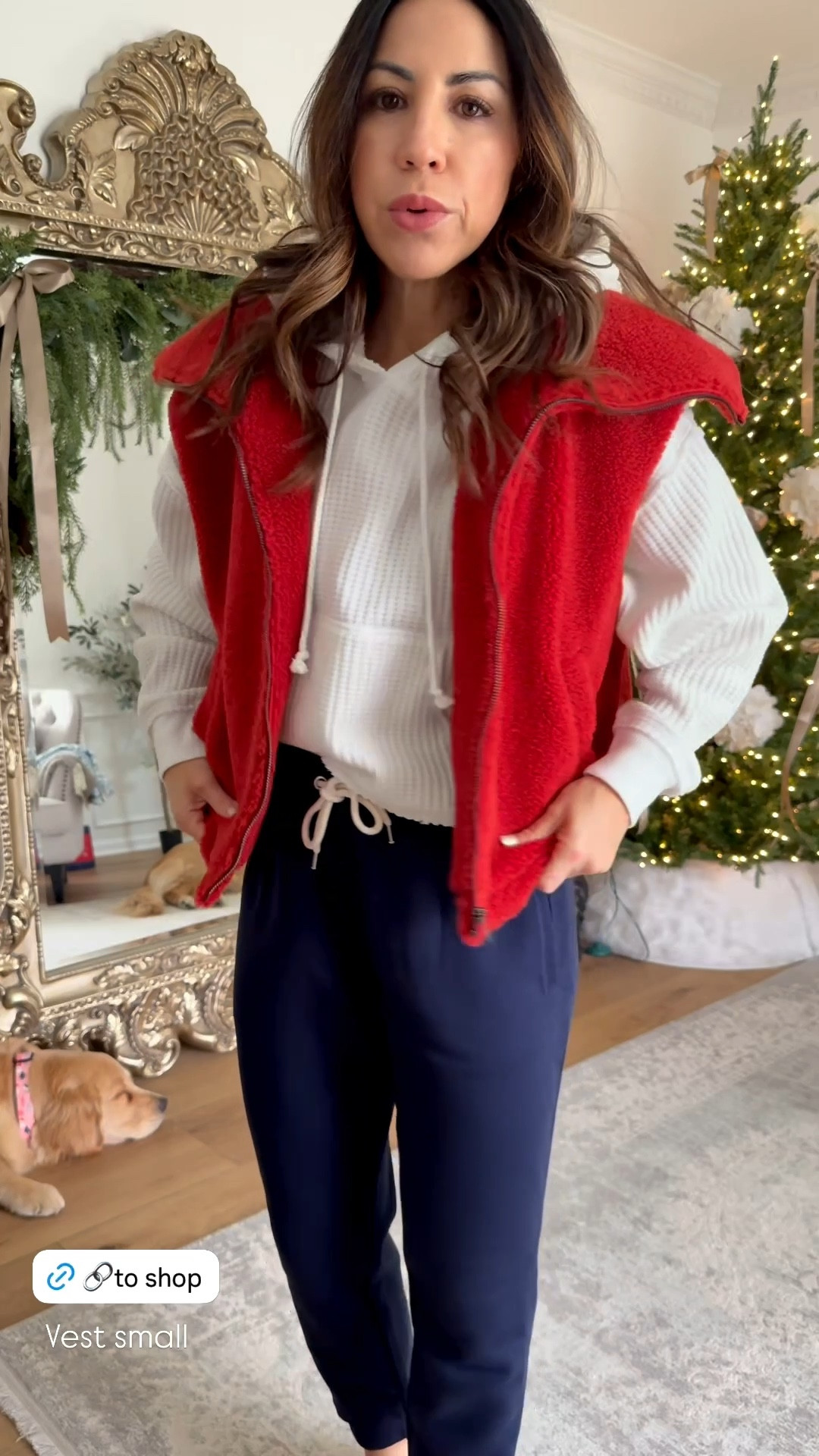 Small red vest, small hoodie, joggers small petite. Sneaker size down.

#LTKFindsUnder100 #LTKFindsUnder50 #LTKSaleAlert