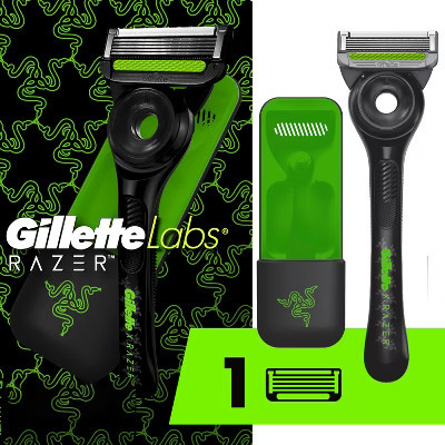 GilletteLabs Limited Black Men's 5 Blade Reusable Razor Handle with Refill and Case | Target