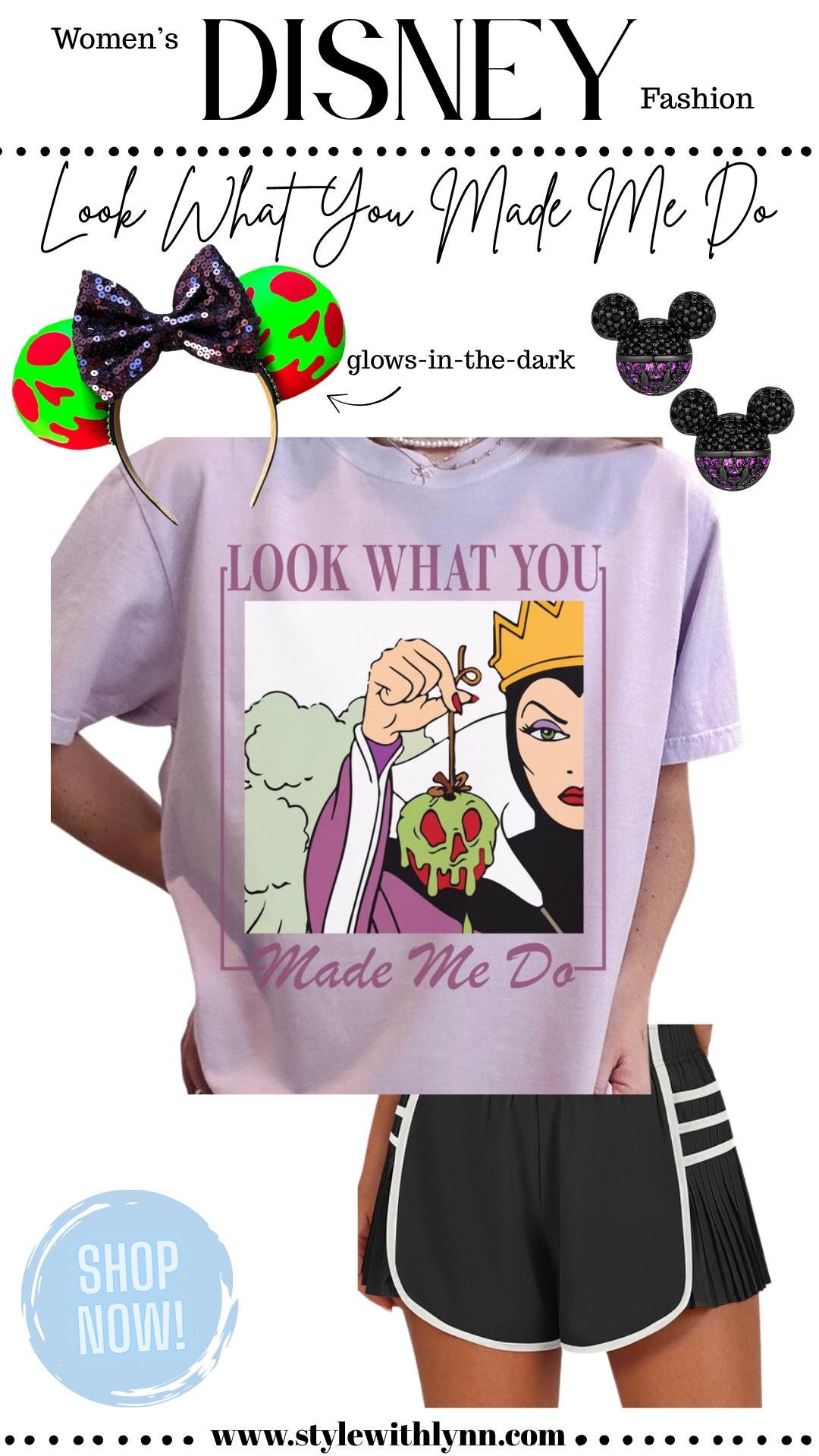 Mirror, mirror on the wall… this Disney Halloween tee is serving major villain vibes! I’m obsessed with the “Look What You Made Me Do” graphic featuring the Evil Queen and poison apple — the perfect mix of spooky and stylish for the parks or a Halloween party. Pair it with a fun skort, glow-in-the-dark Minnie ears, and your favorite sneakers for a comfy, cool villain-inspired look. 🖤✨

👉 Shop this wickedly cute outfit now via my LTK! 

 #DisneyHalloween #DisneyStyle #EvilQueen #LTKDisney #LTKStyleTip #LTKTravel